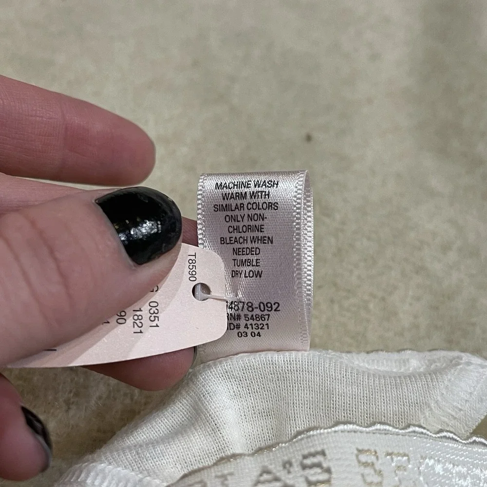 Victoria's Secret‎ VINTAGE Y2K Cotton Signature Logo V-String Thong Panties XS